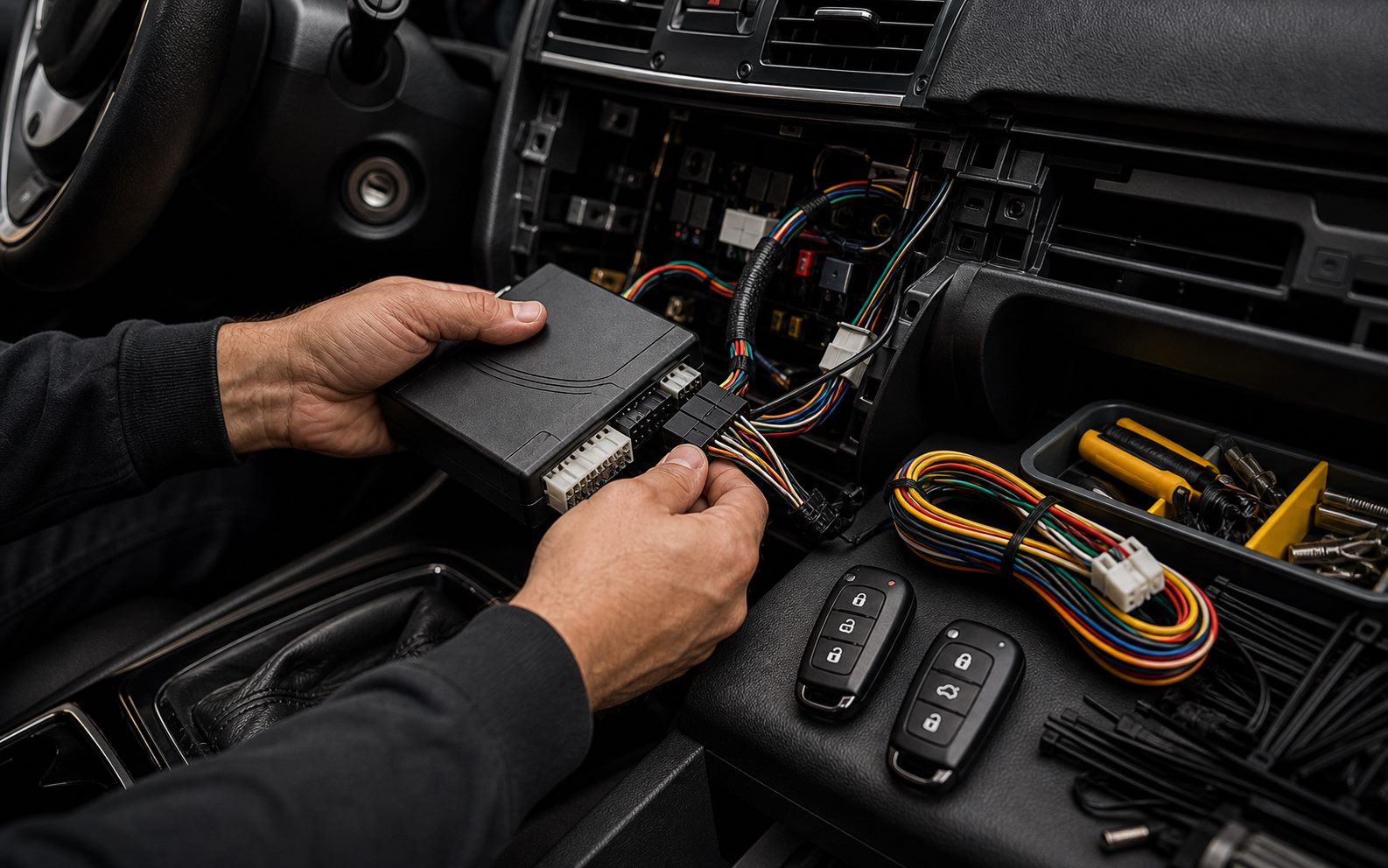 Instalação e reparo de alarme automotivo